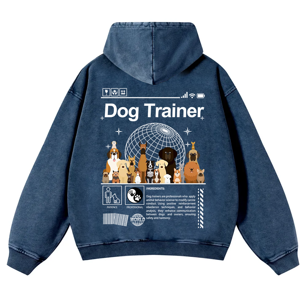 Dog Trainer Washed Hoodie wearishow