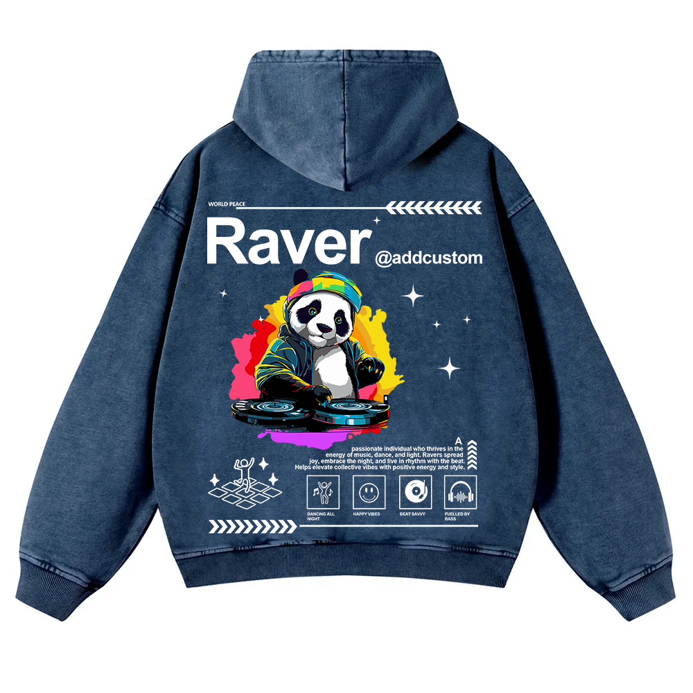 Addcustom Raver Washed Hoodie wearishow