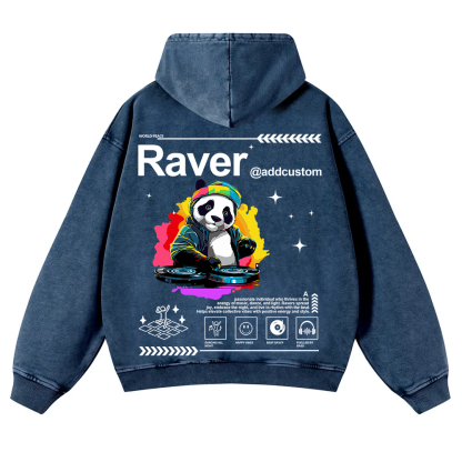 Addcustom Raver Washed Hoodie wearishow