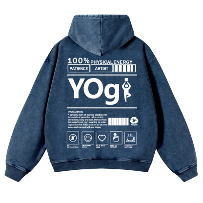 Yogi Solid Color Unisex Washed Hoodie