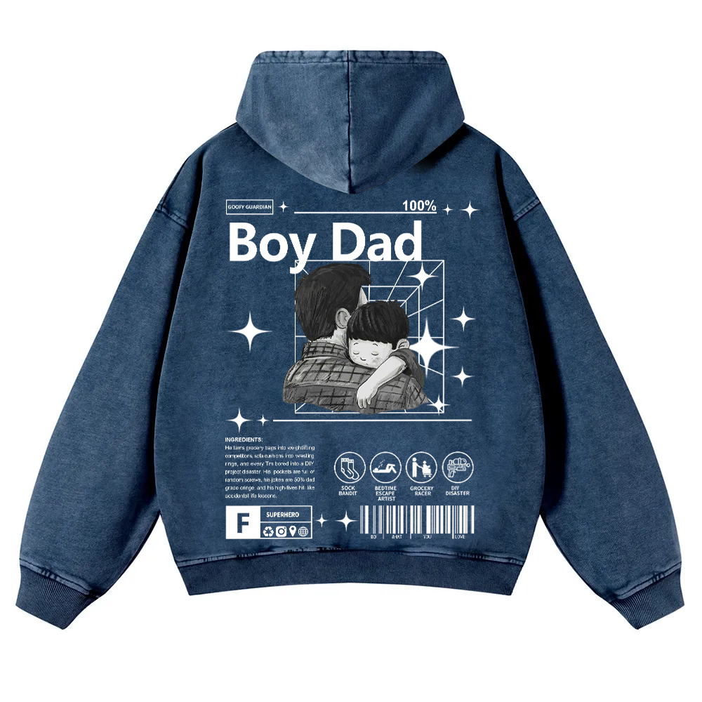 Boy Dad Washed Hoodie wearishow