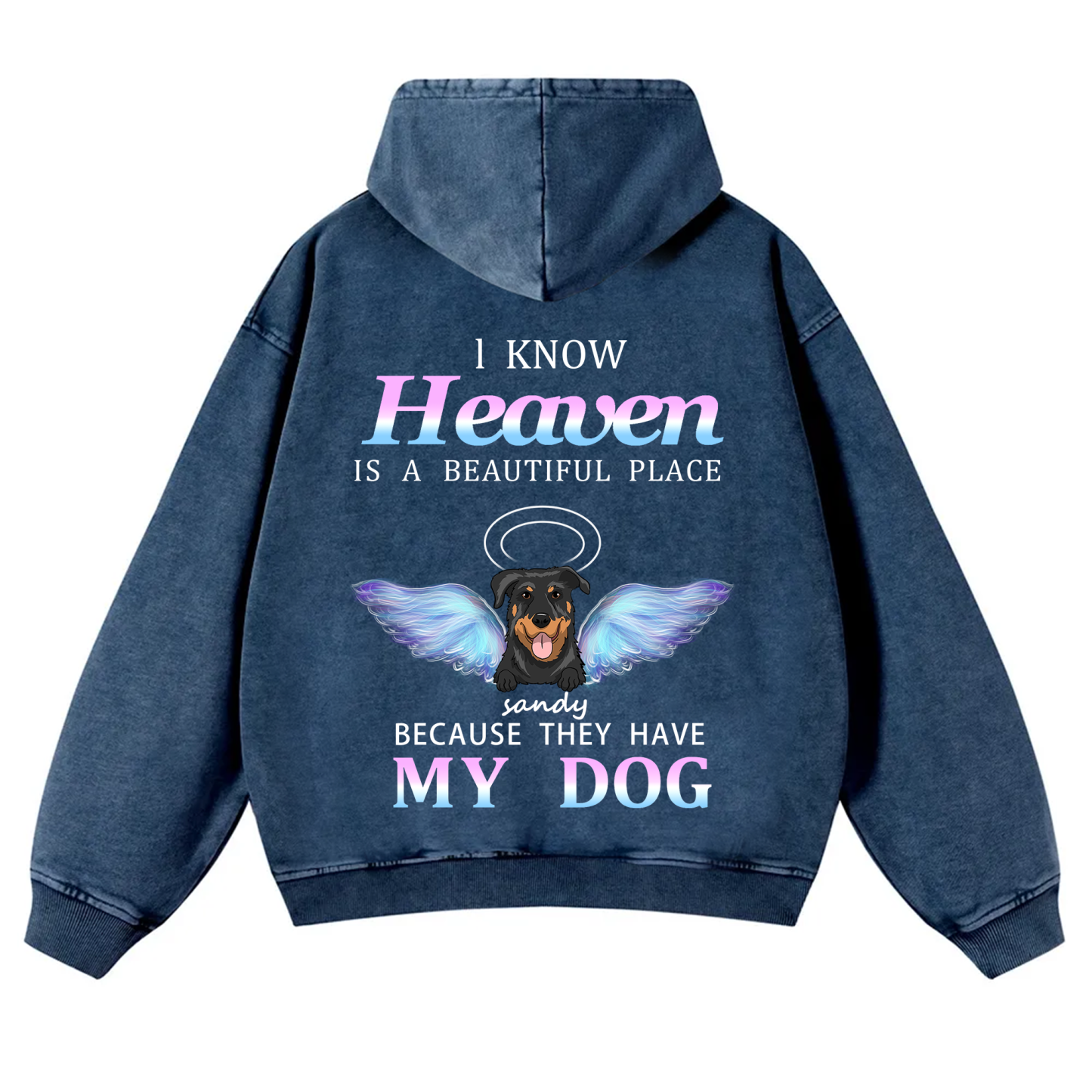 Heaven Is A Beautiful Place - Personalized Custom Unisex Washed Hoodie