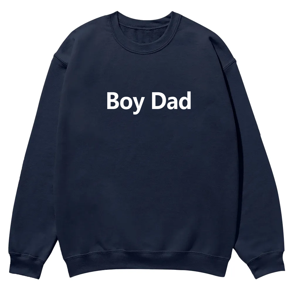 Boy Dad Casual Crewneck Sweatshirt wearishow