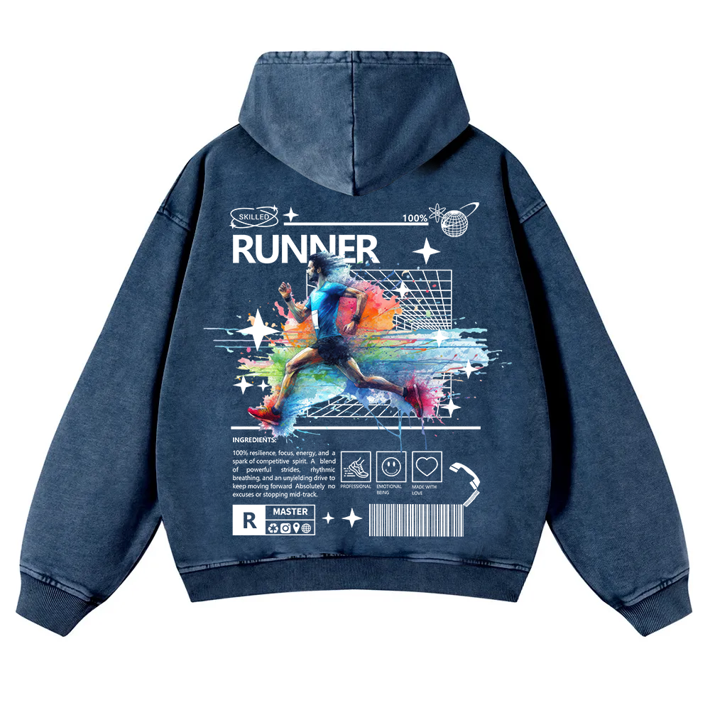 Runner Washed Hoodie wearishow