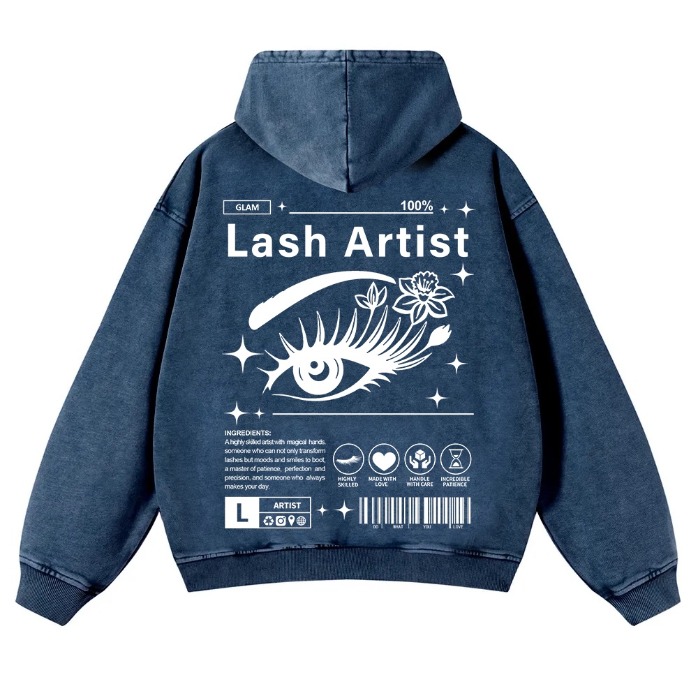 Lash Artist Washed Hoodie wearishow