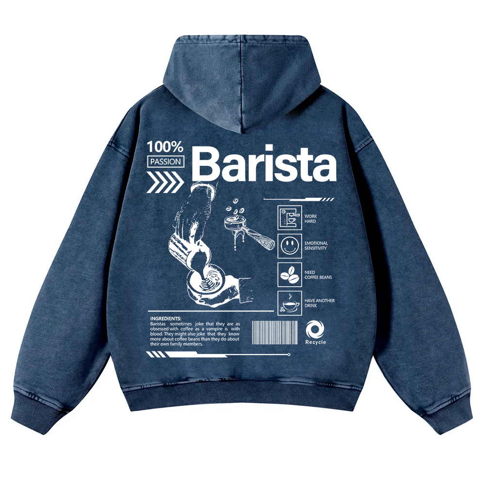 Barista Washed Hoodie wearishow
