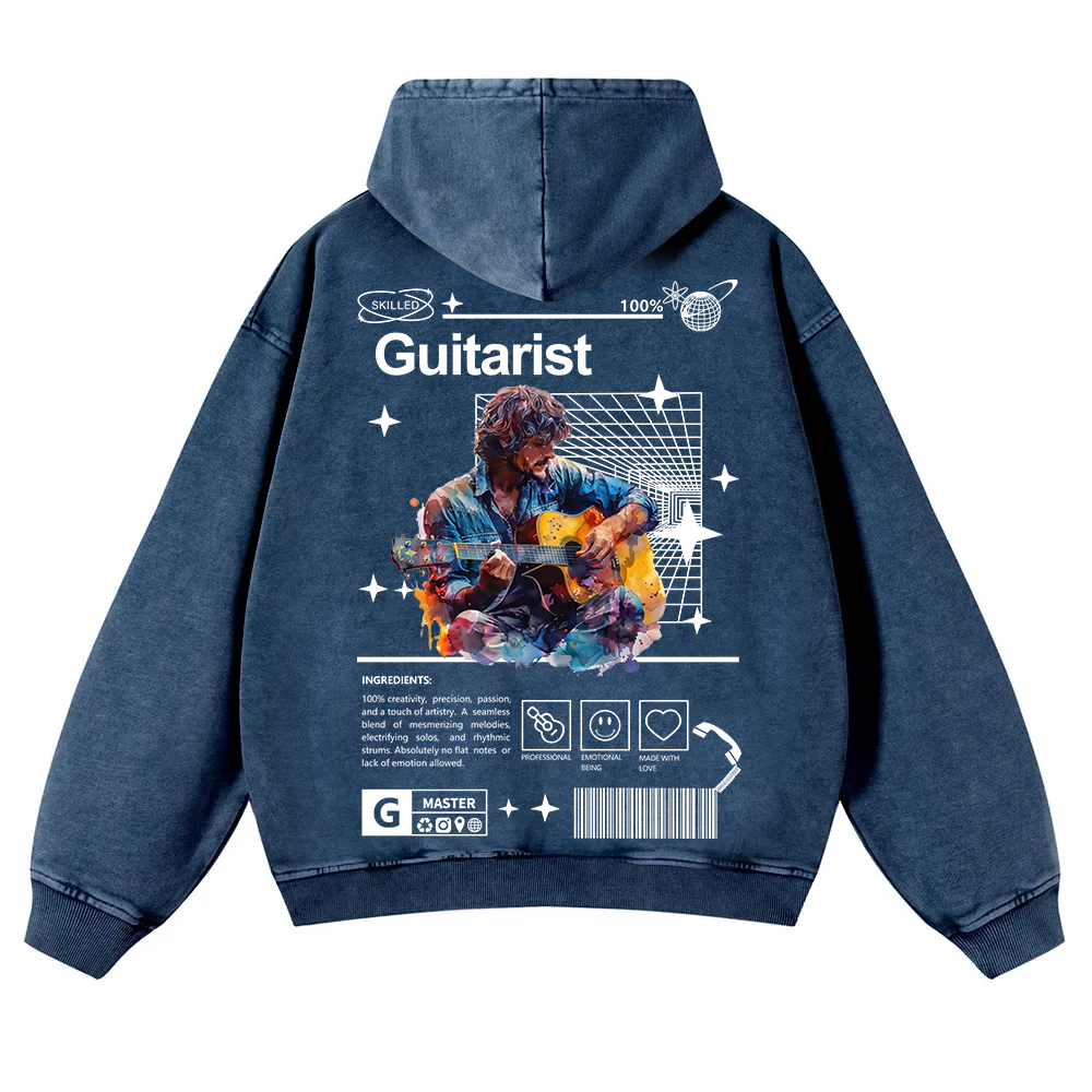 Guitarist Washed Hoodie wearishow