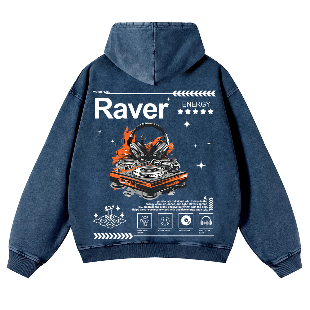 Raver Washed Hoodie wearishow