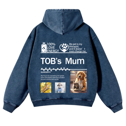 Pet Photo Creative Customized Unisex Washed Hoodie