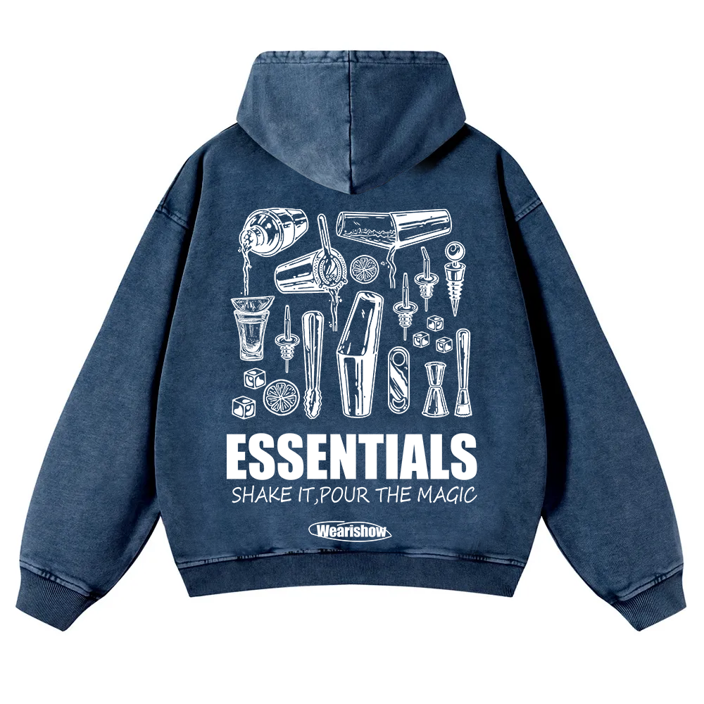 Bartender Essentials Washed Hoodie wearishow