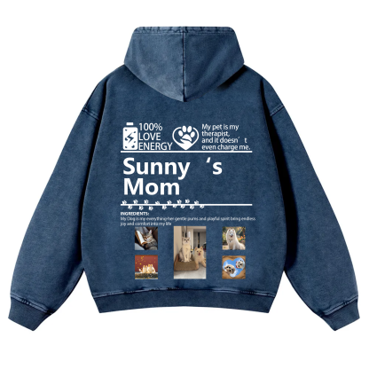 Pets Photos Creative Customized Unisex Washed Hoodie