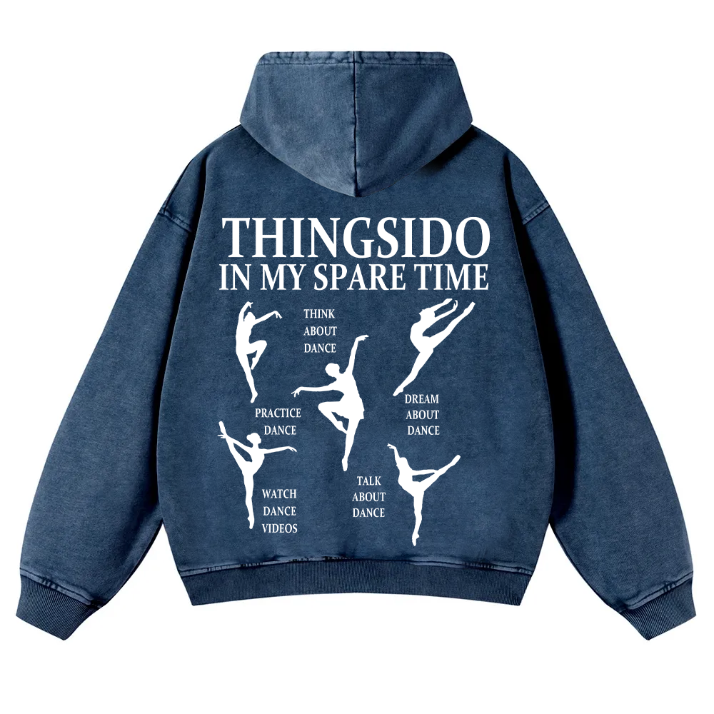 Thingsido In My Spare Time Washed Hoodie wearishow