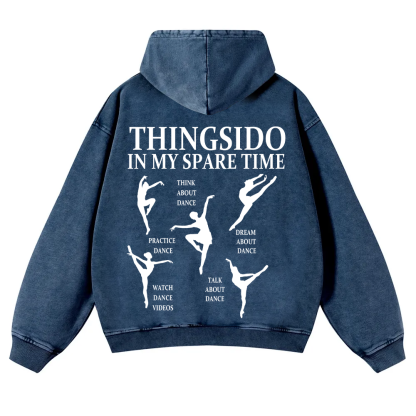 Thingsido In My Spare Time Washed Hoodie wearishow