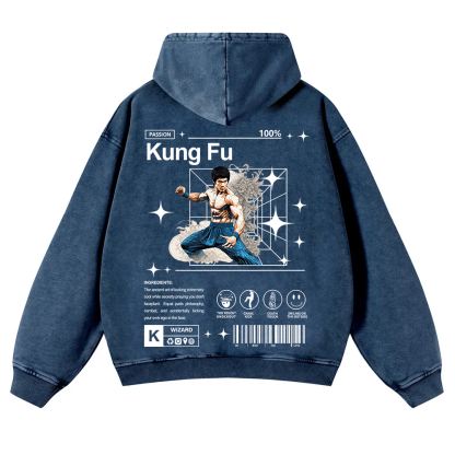Kung Fu Washed Hoodie wearishow