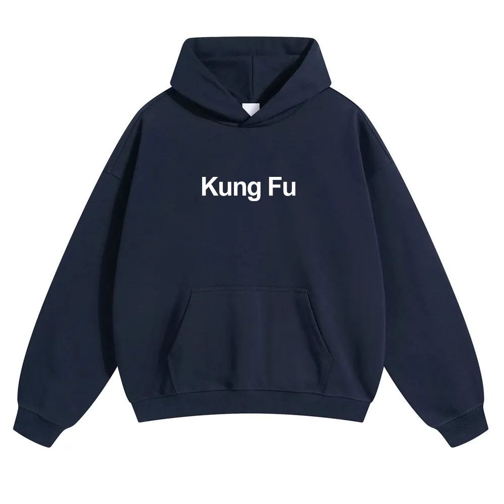 Kung Fu Unisex Solid Color Hoodie wearishow