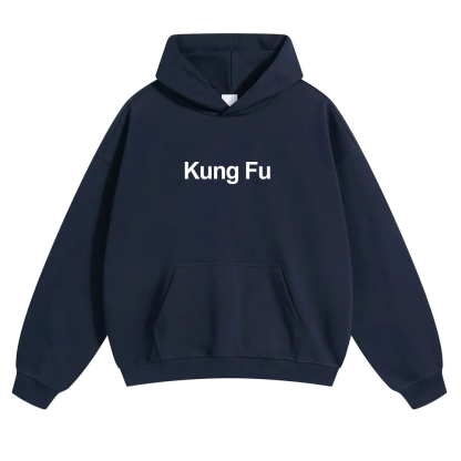 Kung Fu Unisex Solid Color Hoodie wearishow