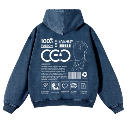 CEO  Unisex Fit Vintage Washed Hoodie