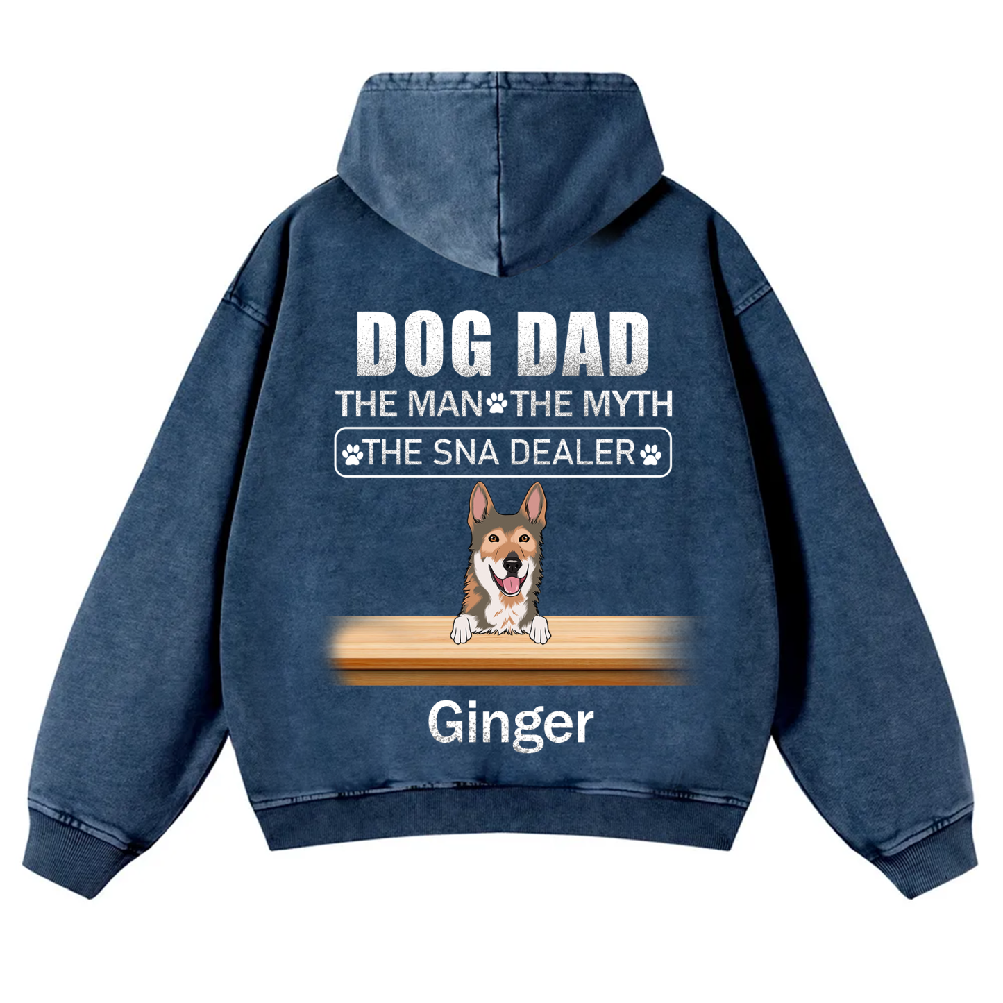 Dog Dad The Man The Myth The Snack Dealer - Personalized Custom Unisex Washed Hoodie