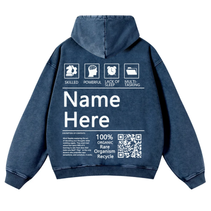 QR Code Customized Unisex Fit Washed Hoodie