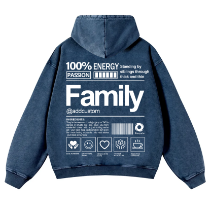 Family Addcustom  Vintage Washed Hoodie