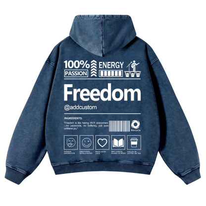 Freedom Addcustom  Vintage Washed Hoodie