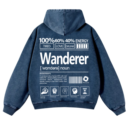 Wanderer Unisex Fit Vintage Washed Hoodie