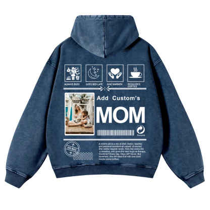 MOM Custom Casual Washed Hoodie wearishow