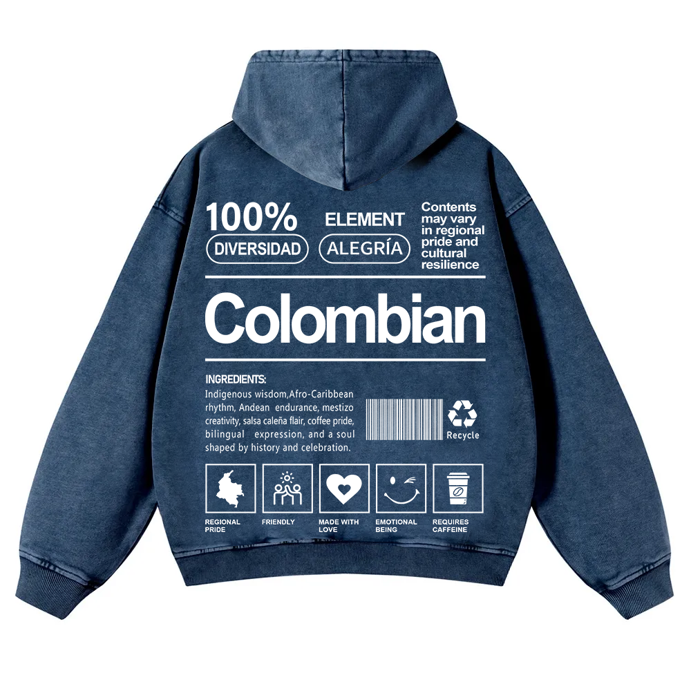 Colombian Unisex Fit  Washed Hoodie wearishow