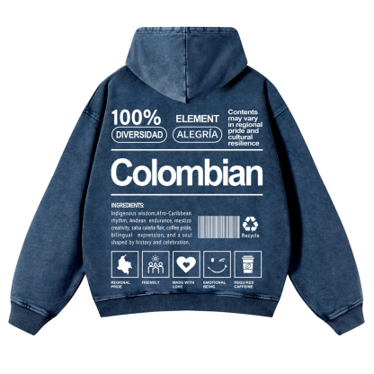 Colombian Unisex Fit  Washed Hoodie wearishow