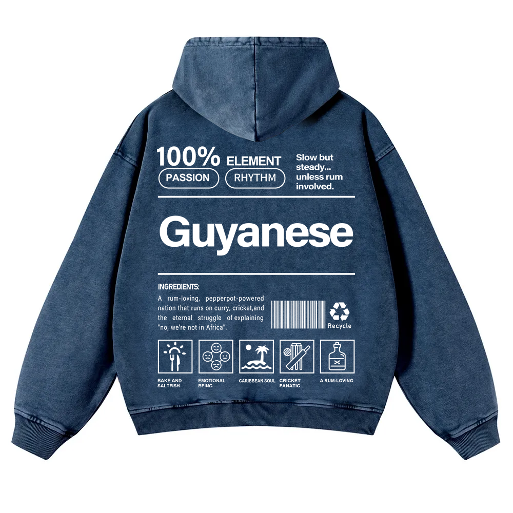 Guyanese Unisex Fit  Washed Hoodie wearishow
