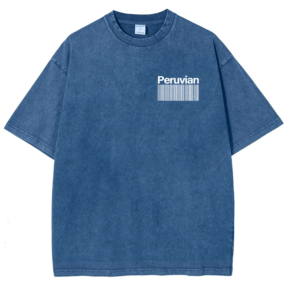 Peruvian Addcustom Unisex Fit  Washed T-Shirt