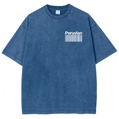 Peruvian Addcustom Unisex Fit  Washed T-Shirt