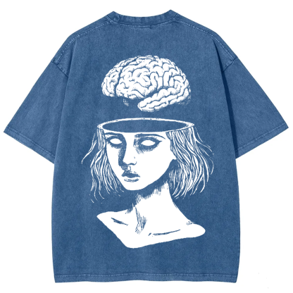 Unisex Vintage  Brain Escape Horror Art  t-Shirt