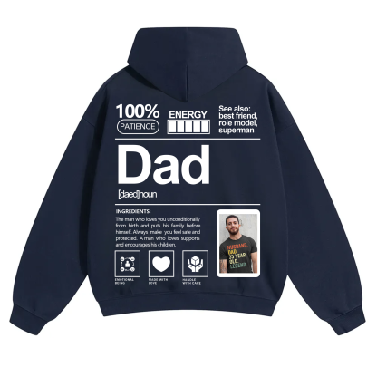 Addcustom Photo Dad Solid Color Hoodie
