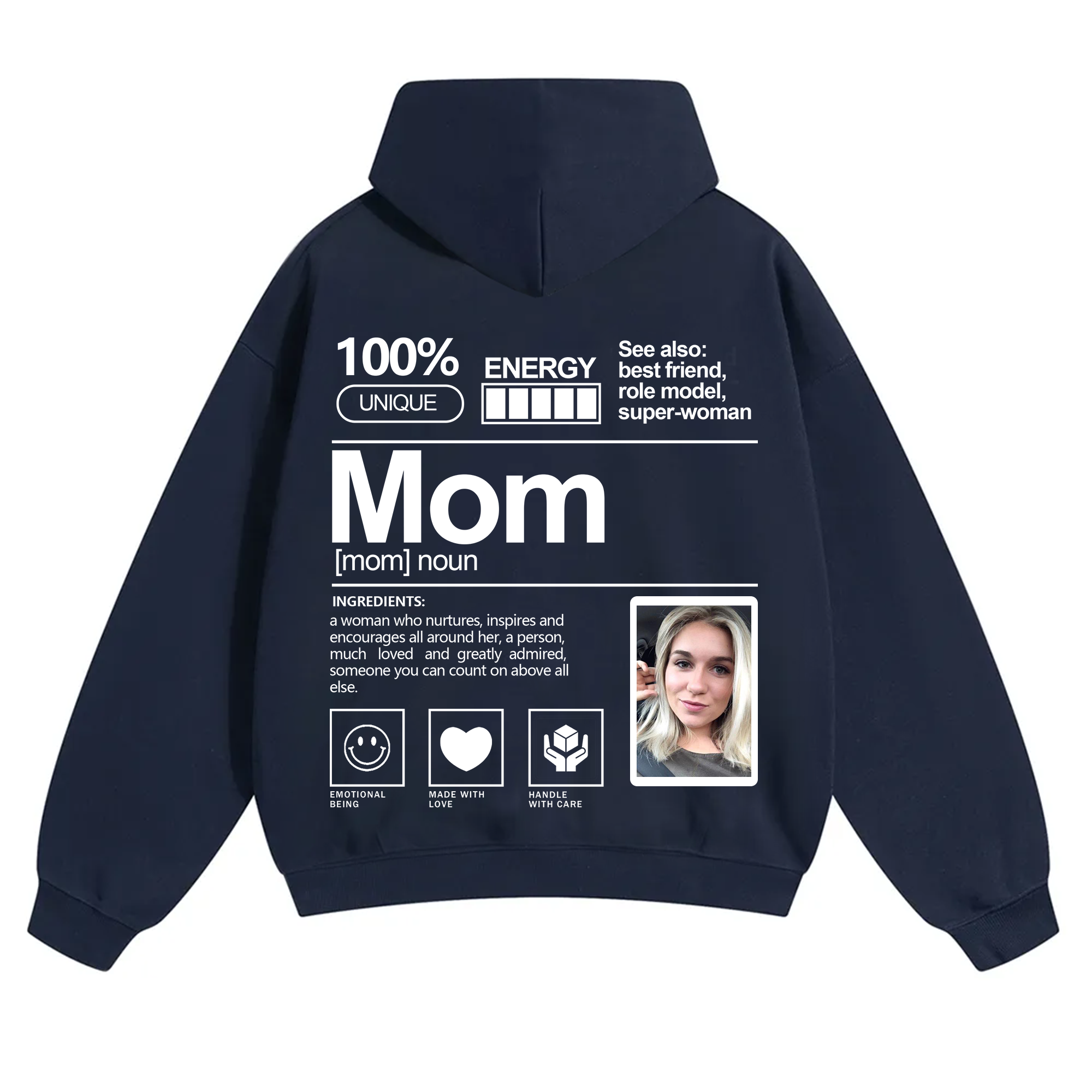 Addcustom Photo Mom Solid Color Hoodie