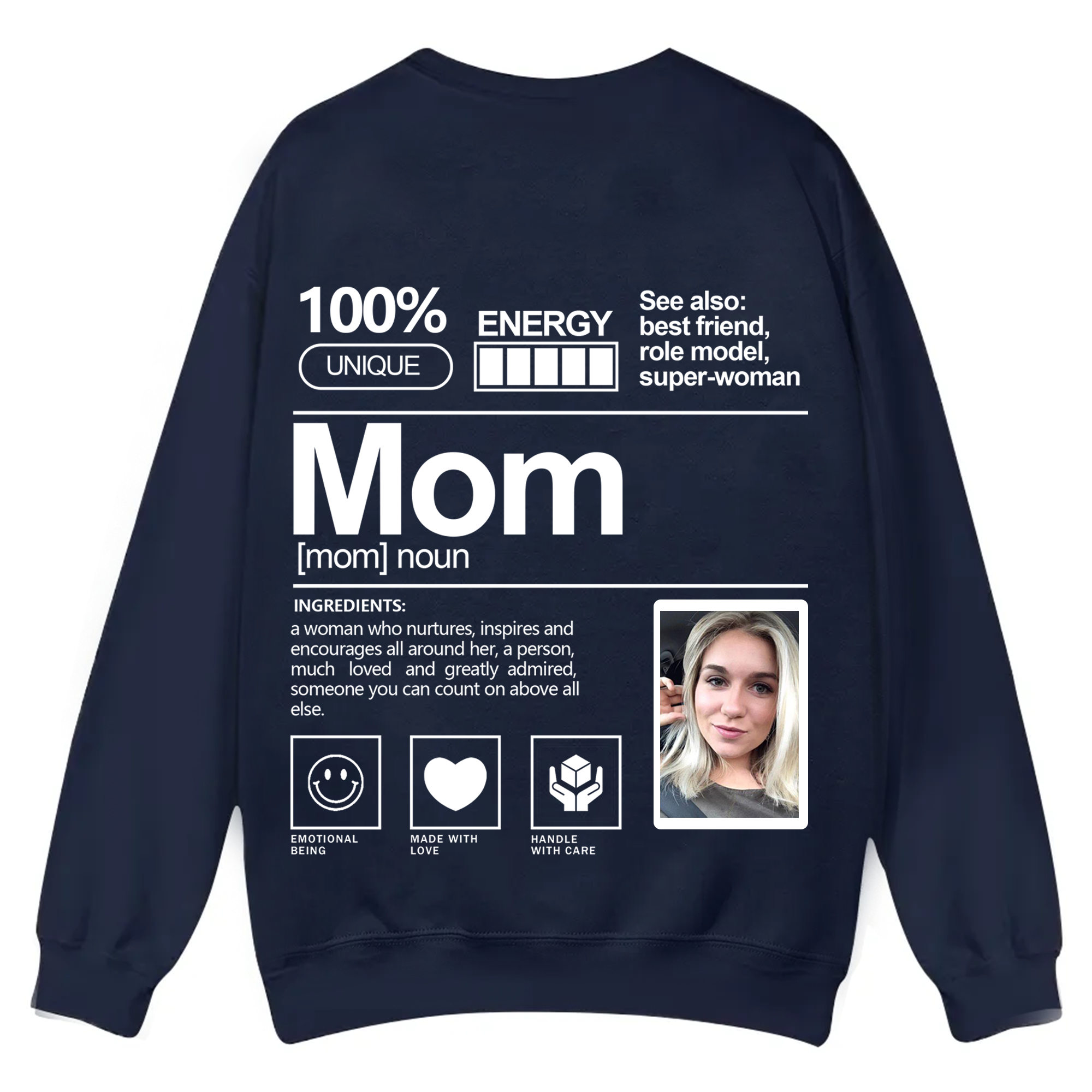 Addcustom  Photo Mom Casual Crewneck Sweatshirt