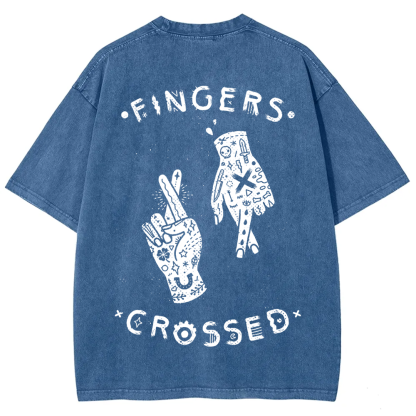 Unisex Vintage Fingers Crossed Music t-Shirt