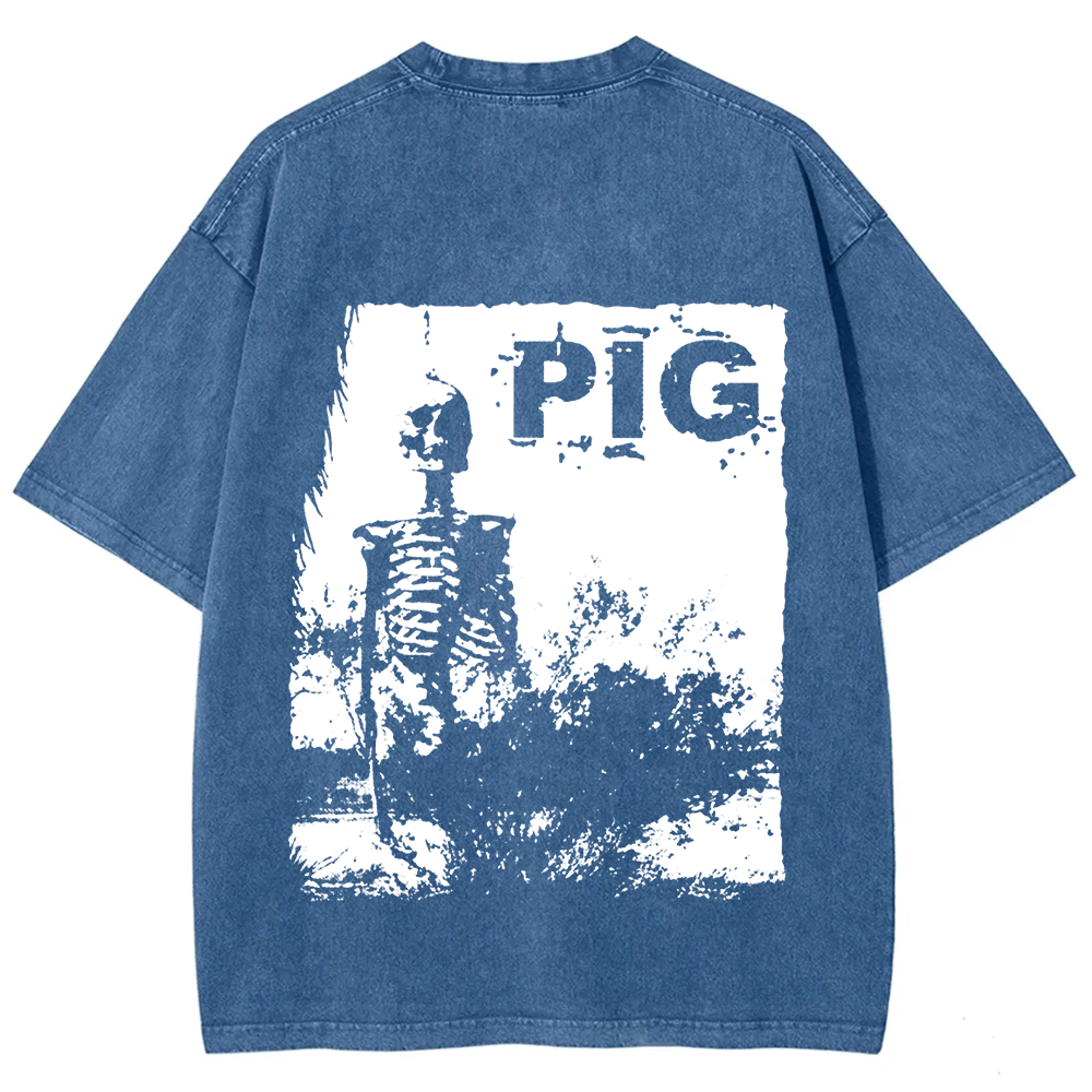 Unisex Vintage Pig Horror Movie t-Shirt