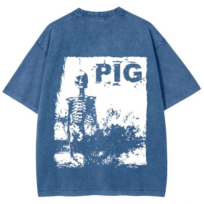 Unisex Vintage Pig Horror Movie t-Shirt
