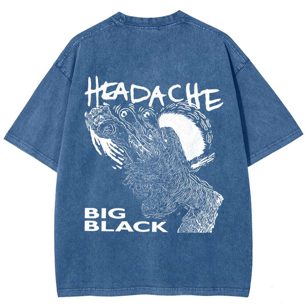 Unisex Vintage  Big Black Headache Song Music t-Shirt