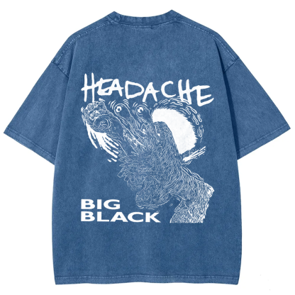 Unisex Vintage  Big Black Headache Song Music t-Shirt