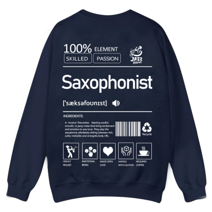 Saxophonist Unisex  Casual Crewneck Sweatshirt wearishow