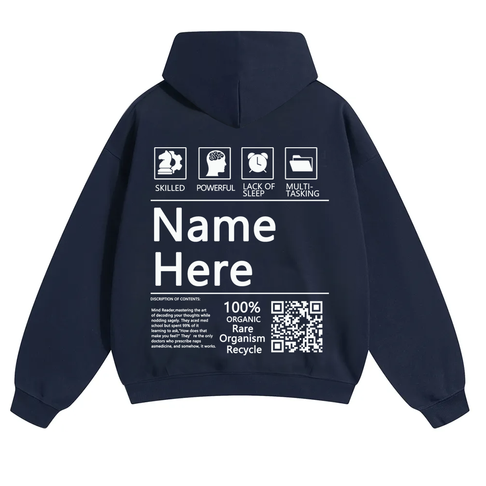 QR Code Customized Unisex Solid Hoodie
