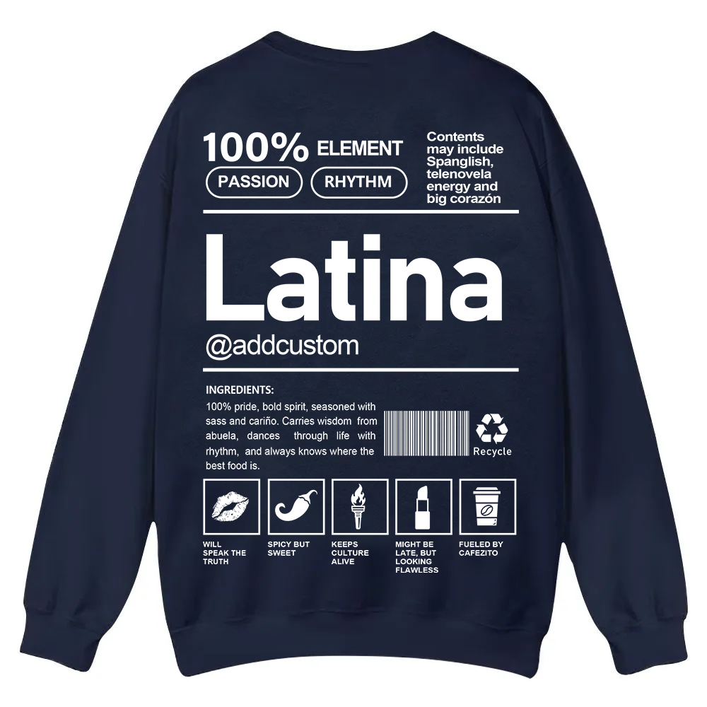Latina Addcustom Unisex Fit  Casual Crewneck Sweatshirt wearishow