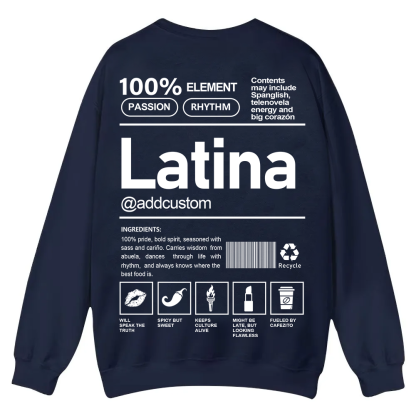 Latina Addcustom Unisex Fit  Casual Crewneck Sweatshirt wearishow