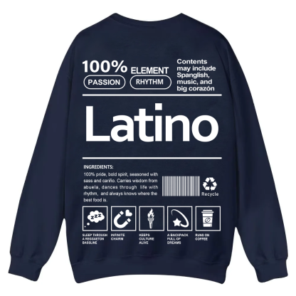 Latino Unisex Fit  Casual Crewneck Sweatshirt wearishow