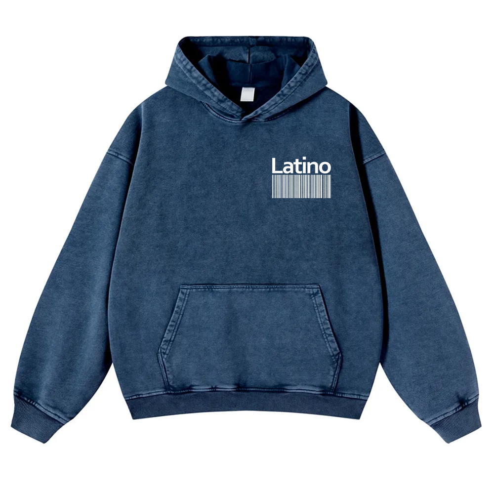 Latino Unisex Fit  Washed Hoodie wearishow