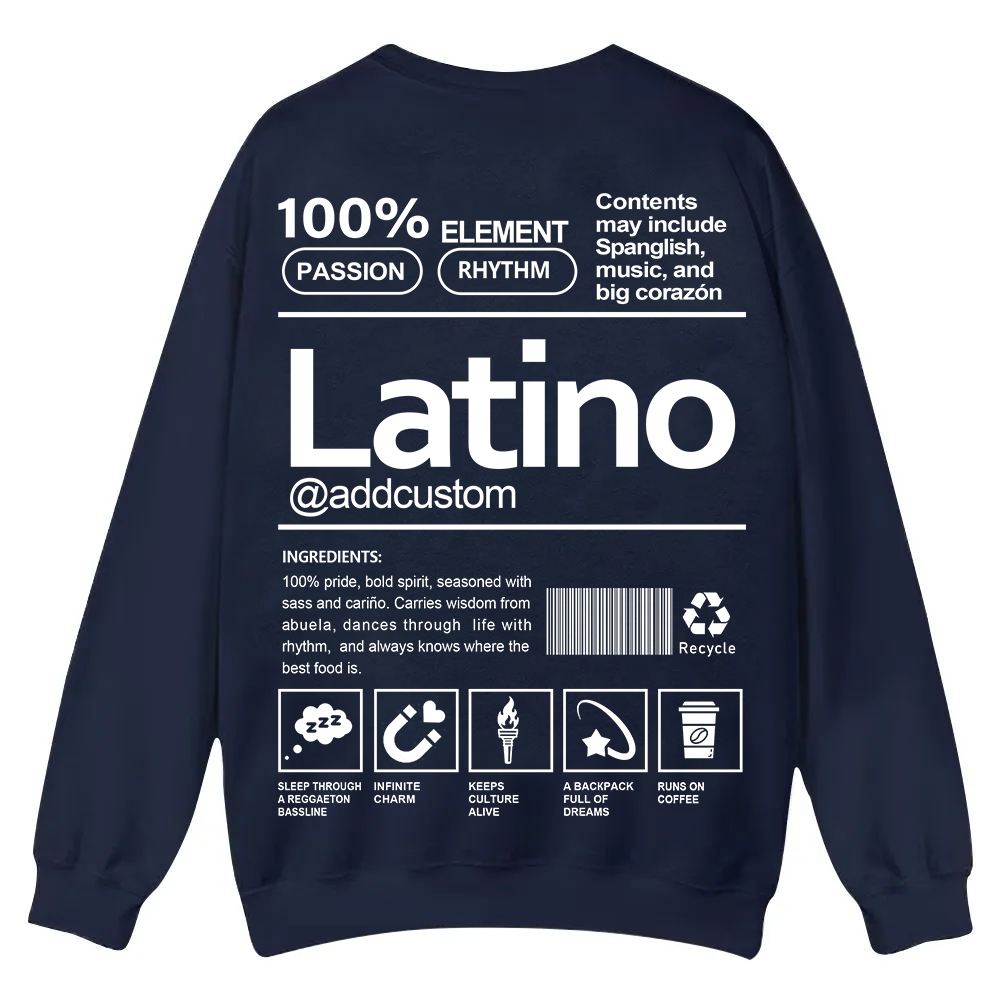 Latino Addcustom Unisex Fit  Casual Crewneck Sweatshirt wearishow