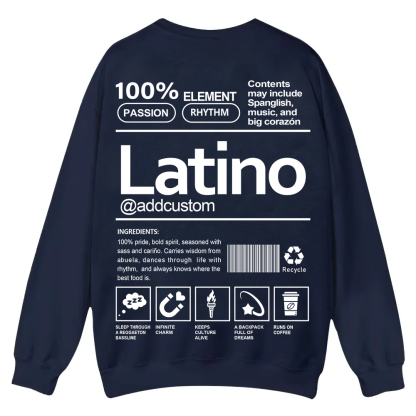 Latino Addcustom Unisex Fit  Casual Crewneck Sweatshirt wearishow