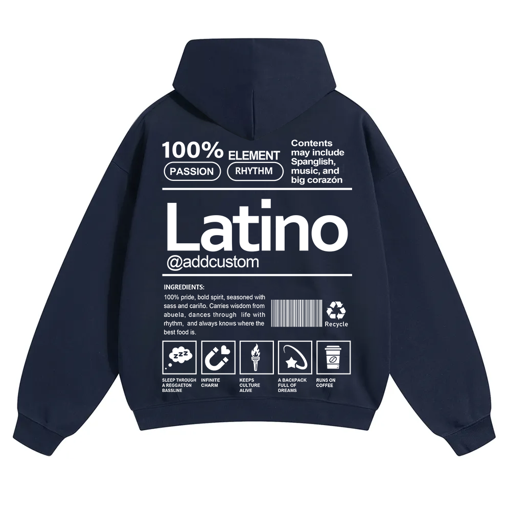 Latino Addcustom Unisex Fit Color Hoodie wearishow
